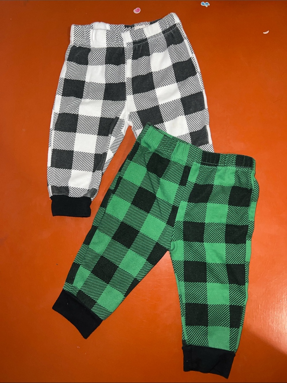 Carter's Buffalo Plaid Pajama Bottoms - Green & Black and White & Black